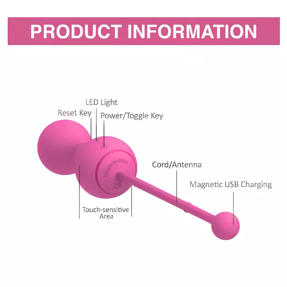 Magic Motion Kegel Master - vibratorna gejša kuglica upravljana aplikacijom (roza)