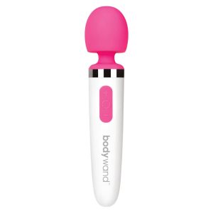 Bodywand Aqua Mini - punjivi, vodootporni masažni vibrator (bijelo-ružičasti)