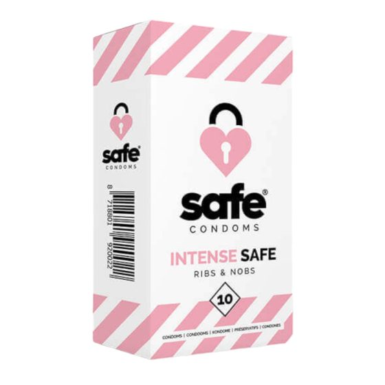 SAFE Intense Safe - kondomi s rebrastim točkama (10 kom.)