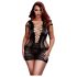 BACI Plus Size - kratka haljina s vezicama, crna (XL-XXL)