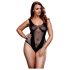 BACI Plus Size - profinjeni mrežasti body - crni (XL-XXL)