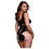 BACI Plus Size - profinjeni mrežasti body - crni (XL-XXL)
