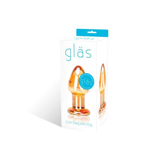 GLAS Over Easy - stakleni analni dildo (zlato)