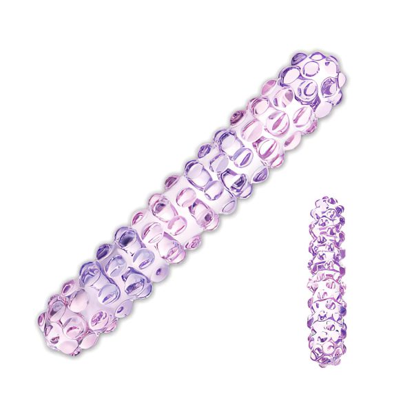 GLAS br. 94 - stakleni dildo s malim kuglicama (roza)