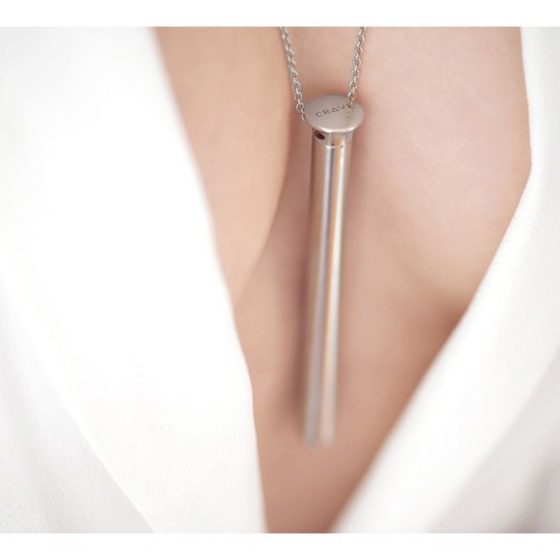 Vesper - luksuzna vibrator ogrlica (srebrna)