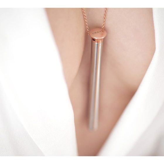 Vesper - luksuzna vibrator ogrlica (ružičasto zlato)