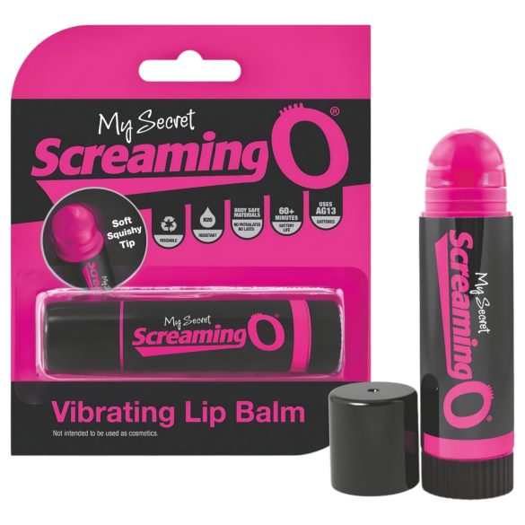 Vrištajući balzam za usne - ruž vibrator (crno-ružičasti)