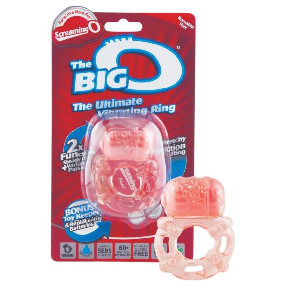 Screaming Big - vibracijski prsten za penis (breskva)