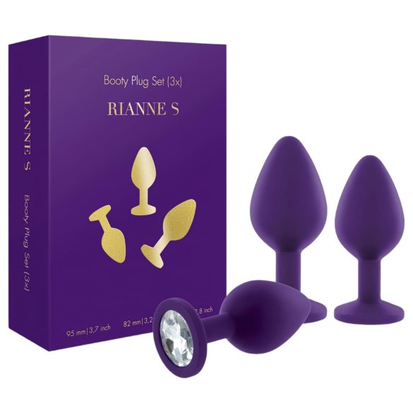 Rianne - 3-dijelni set silikonskih analnih čepova (ljubičasta)