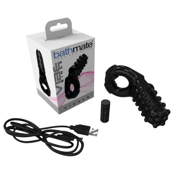 Bathmate Vibe Ring Tickle - crni vibracijski prsten za penis
