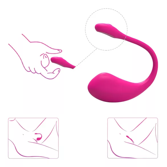 Lovense Lush 2 - nosivo vibrirajuće jaje s upravljanjem putem aplikacije (rozo)