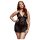 BACI Plus Size - čipkani babydoll s vrpcom oko vrata - crna (XL-XXL)