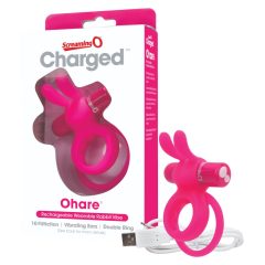   Screaming O Ohare - punjivi, zečić, vibrirajući prsten za penis (ružičasti)