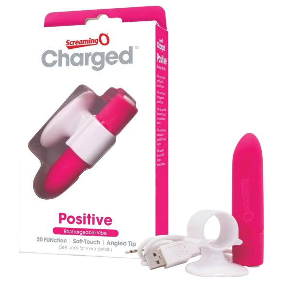 Screaming O Positive - punjivi super jaki ručni vibrator (ružičasti)