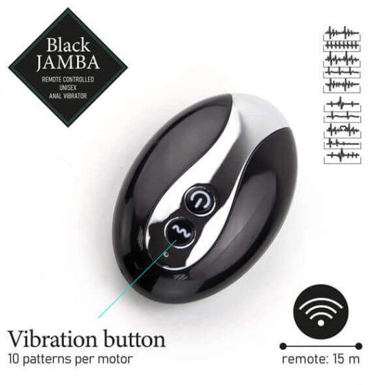 FEELZTOYS Black Jamba - radio, grijaći analni vibrator (crni)