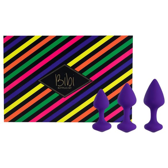 FEELZTOYS Bibi - set analnih čepova - ljubičasta (3 dijela)