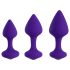 FEELZTOYS Bibi - set analnih čepova - ljubičasta (3 dijela)