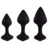 FEELZTOYS Bibi - Set analnih čepova - crni (3 komada)