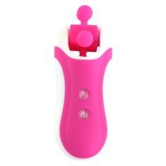   FEELZTOYS Clitella - punjivi, rotirajući, oralni vibrator (ružičasti)