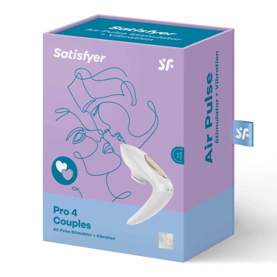 Satisfyer Pro 4 Couples - bežični vibrator za par sa zračnim valovima (bijeli)