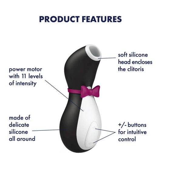 Satisfyer Penguin - vodootporni stimulator klitorisa na baterije (crno-bijeli)