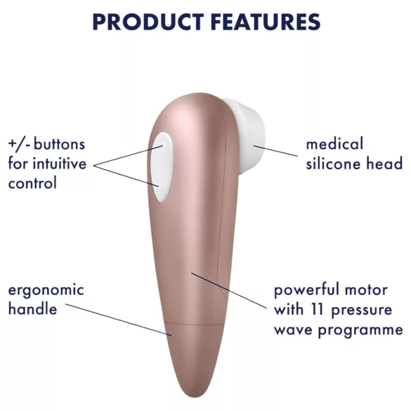 Satisfyer 1 Number One - stimulator klitorisa na zračne valove - smeđa