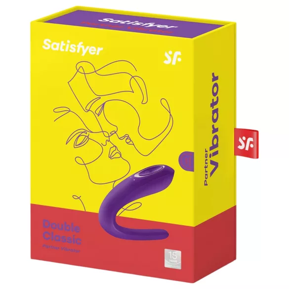 Satisfyer Double Classic - vodootporni, akumulatorski vibrator za parove (ljubičasti)