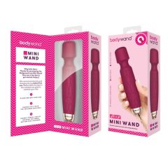   Bodywand Luxe - punjivi, mini vibrator za masažu (tamno ružičasti)