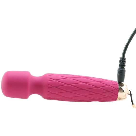 Bodywand Luxe - punjivi, mini vibrator za masažu (tamno ružičasti)