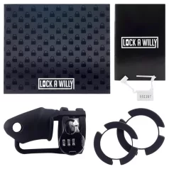 LOCK A WILLY - penis kavez sa lokotom - silikon - crna