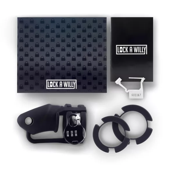 LOCK A WILLY - penis kavez sa lokotom - silikon - crna