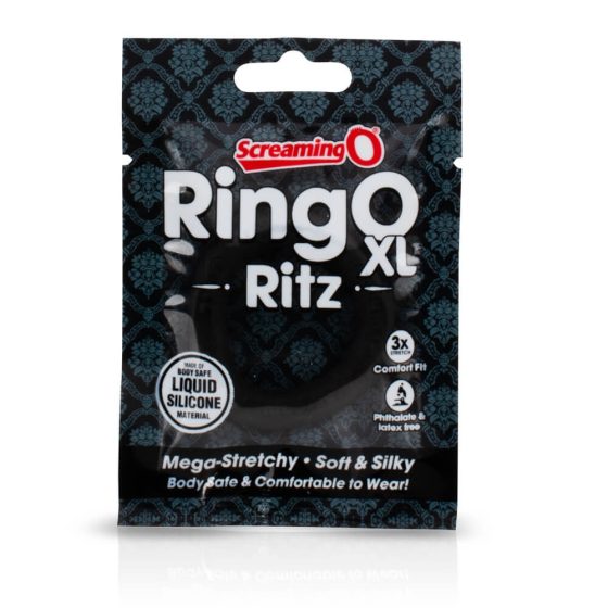 Screaming O Ritz XL - silikonski prsten za penis (crni)