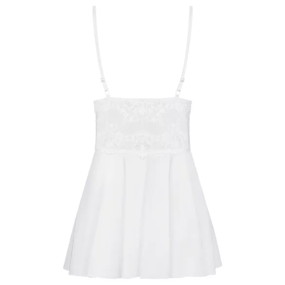 Obsessive - babydoll od čipke s tangama - bijela