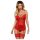 Obsessive Lovica - čipkasti top s halterima i tanga gaćice (crveno) - L/XL