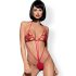 Obsessive Luiza - crveni body s tulipan motivom i naramenicama (S/M)