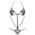 Obsessive Luiza - tulipan body s remenima - crna (S/M)