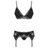 Obsessive 810-SEG-1 - čipkasti donji veš set (crna)