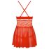 Obsessive 838-BAB-3 - zavodljivi čipkasti babydoll i tanga (crvena)
