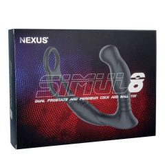   Nexus Simul8 - baterijski vibrirajući prsten za penis s analnim dildom (crni)