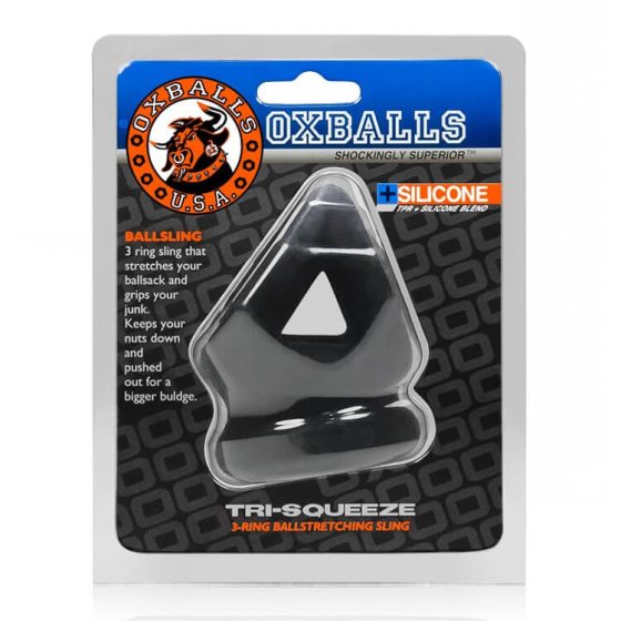 OXBALLS Tri-Squeeze - prsten za penis (crni)