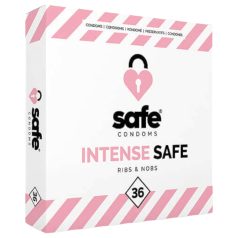 SAFE Intense Safe - Rebrasti i točkasti kondomi (36 kom)