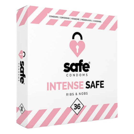 SAFE Intense Safe - Rebrasti i točkasti kondomi (36 kom.)