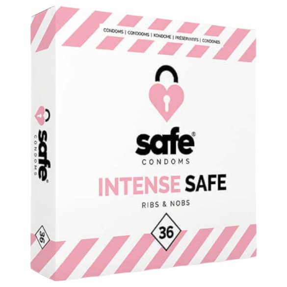 SAFE Intense - Rebrasti i točkasti prezervativi (36 kom)