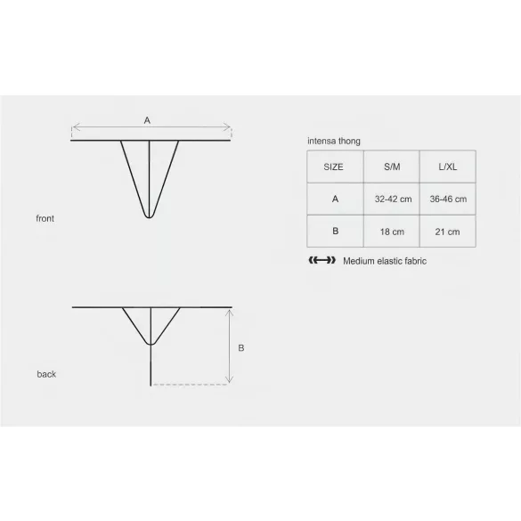 Obsessive Intensa - čipkane tange s trakicama - crna - L/XL