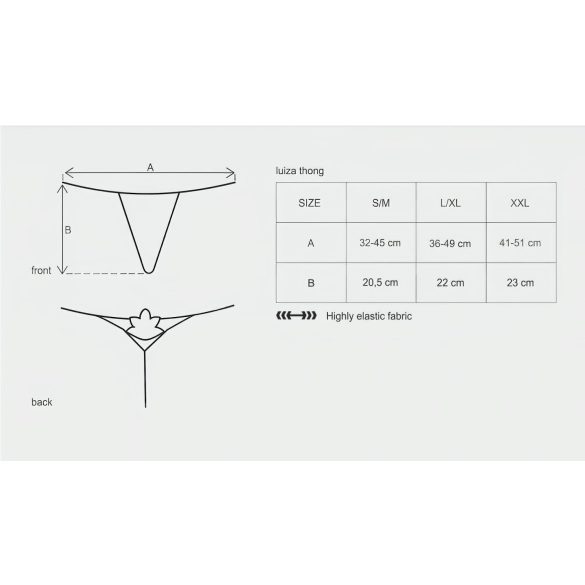 Obsessive Luiza - tangice s tulpianom (bijele) - L/XL