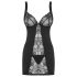 Obsessive Heartina - spavaćica i tanga (crna) - L/XL