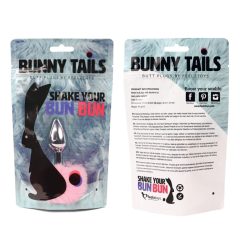  FEELZTOYS Bunny Tails - metalni analni dildo sa zečjim repom (srebrno-roza)