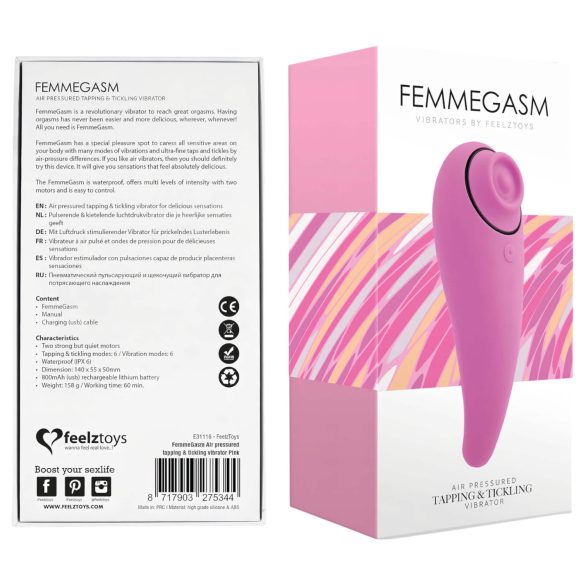 FEELZTOYS Femmegasm - punjivi 2u1 klitoralni vibrator (ružičasti)