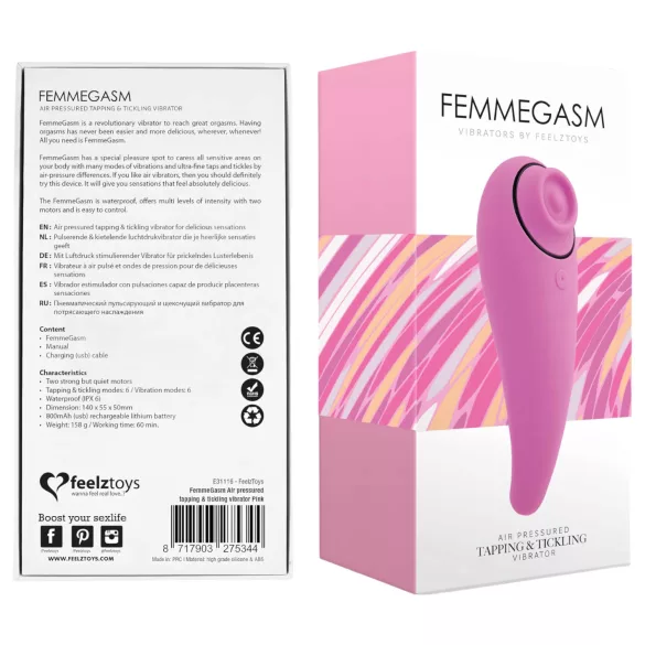 FEELZTOYS Femmegasm - vibrator za klitoris 2u1 s punjivom baterijom - roza