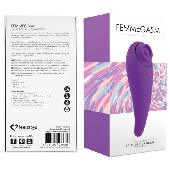 FEELZTOYS Femmegasm - punjivi 2u1 vibrator za klitoris (ljubičasti)